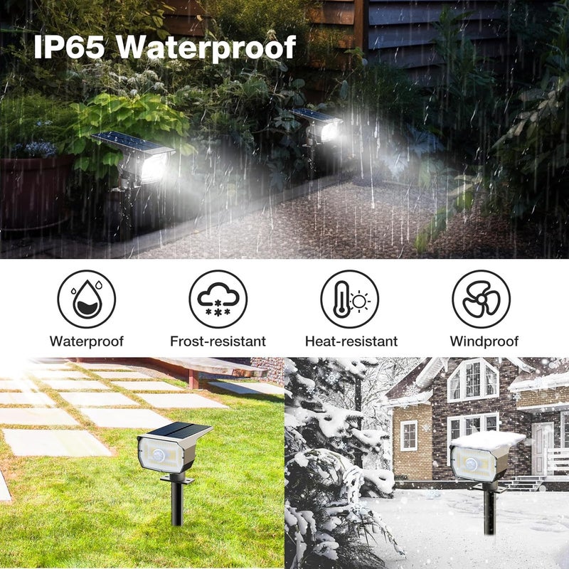 nipify 10 Pack Solar Lights Outdoor Waterproof, 3 Modes Motion Sensor Spot Lights,Solar Powered Spotlights 2-in-1 Auto On/Off Landscape Lighting for Outside Yard Wall Garden, Cool White - Image 4